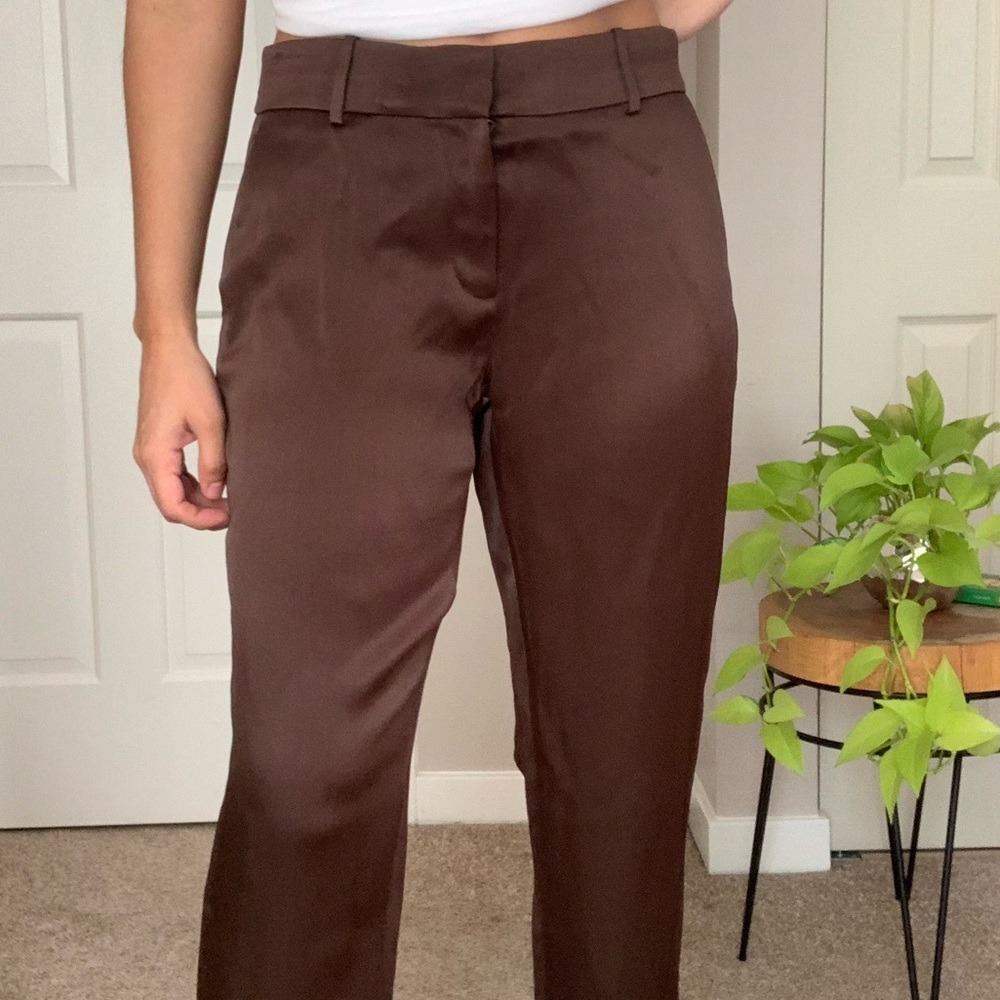 NWT Satin Brown Trousers